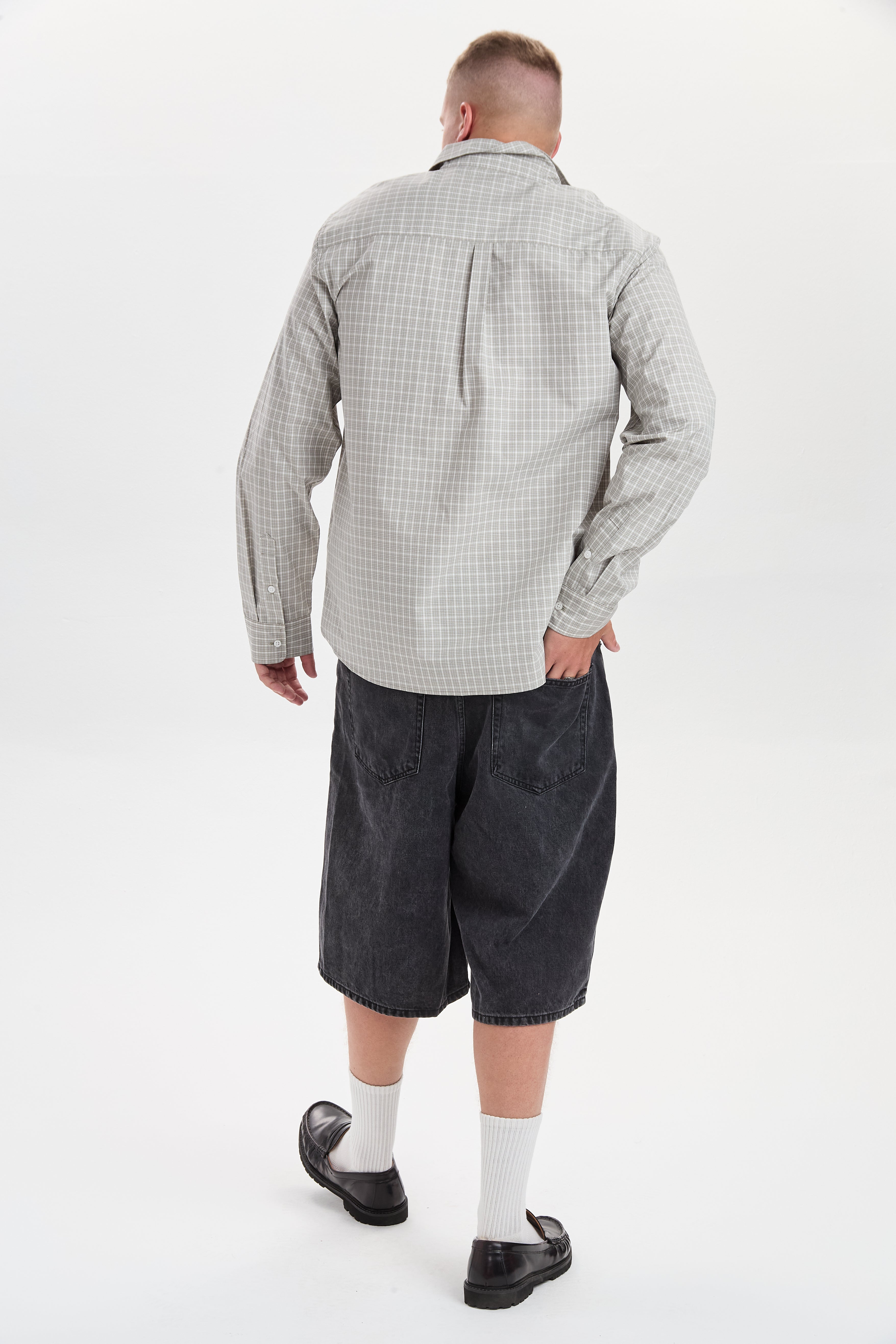 DXHarri Black Wide Fit Denim Shorts